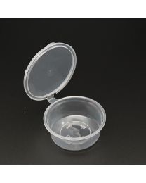 3oz 1-compartment Hinged Lid PP Sauce Cup PP