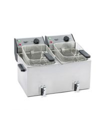 Roller Grill FD80DR 8lt. Electric Counter Top Twin Tank Fryer With Tap
