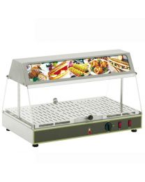 Roller Grill WDL-100 Inox One Level Display Warmer With Humidity Control And Top Illuminated Display