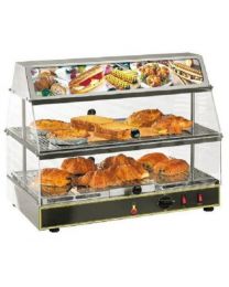 Roller Grill WDL-200 Inox Two Level Display Warmer With Humidity Control And Top Illuminated Display
