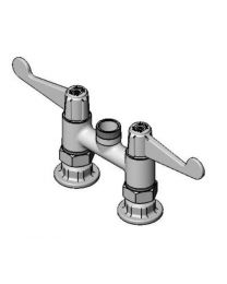 T&S 5F-4DWS00 Equip 4" Center Faucet, Less Nozzle, Wrist Handles & Supply Nipple Kit