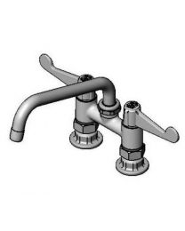 T&S 5F-4DWS08 Equip 4" Center Faucet, 8" Swing Nozzle, Wrist Handles & Supply Nipple Kit