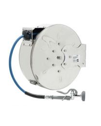 T&S B-7142-C01M 50ft Stainless Steel Enclosed Hose Reel With 3/8" I.D. & Spray Valve (1.42gpm)