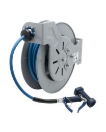 T&S B-7242-05 50ft Open Epoxy Coated Steel Hose Reel With 3/8 I.D & Front Trigger Water Gun