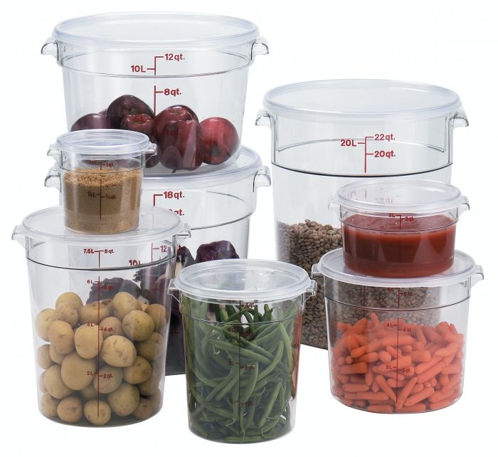 Cambro CamSquare 2 Quart Food Storage Container with Lid, 3-count