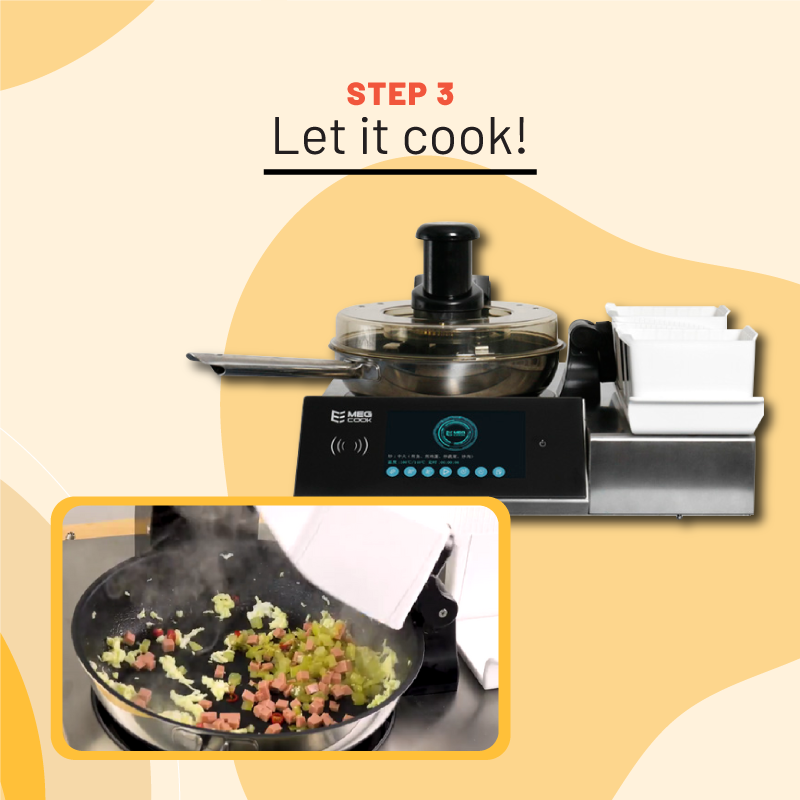 Megcook Full-Automatic Cooking Machine - Cook Fried Rice Step 3